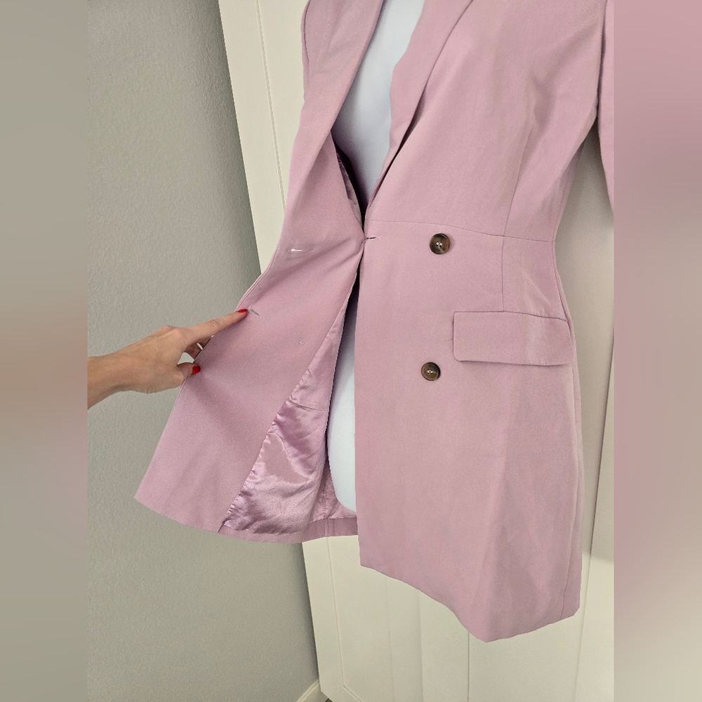 NWOT PrettyLittleThing Lilac Blazer Dress Spring Easter Office Wear - Picture 6 of 12